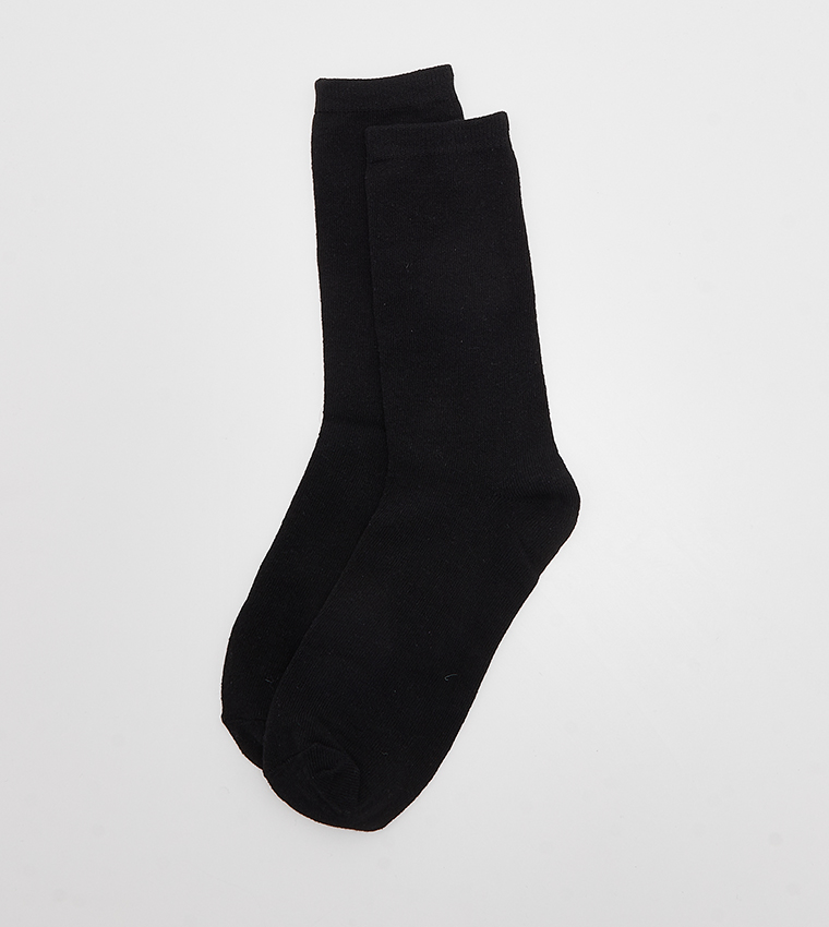 Pack of 3 Solid Knitted Crew Socks
