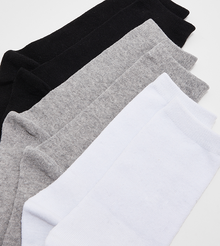 Pack of 3 Solid Knitted Crew Socks