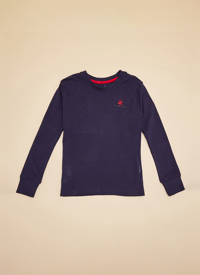 Logo Embroidered Long Sleeves T-Shirt