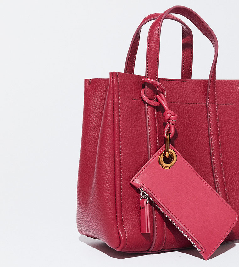 Textured Tote Bag with Pouch