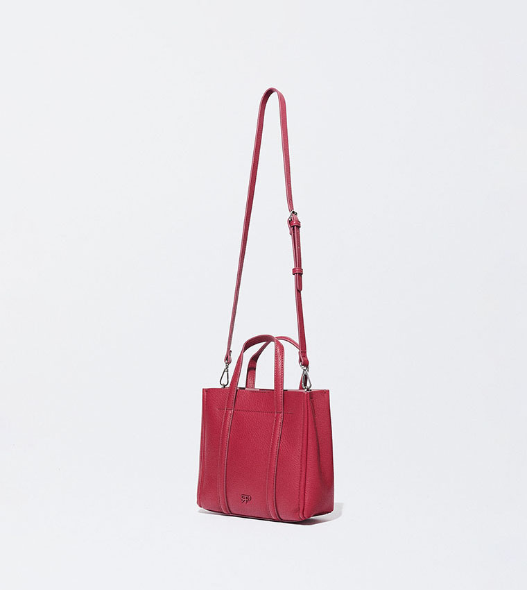 Textured Tote Bag with Pouch