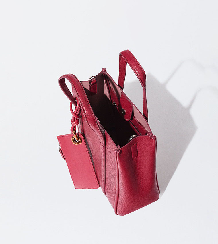 Textured Tote Bag with Pouch