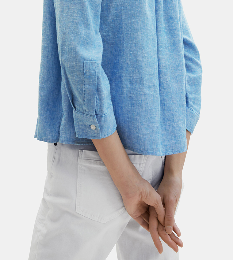 Solid Invisible Placket Shirt