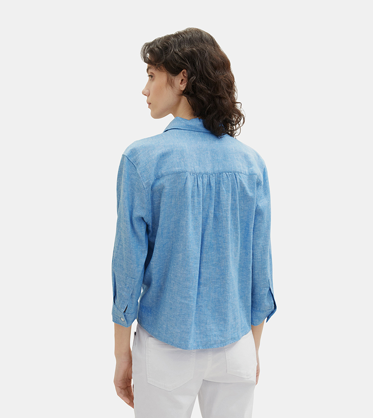 Solid Invisible Placket Shirt