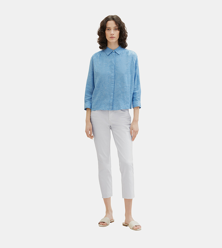 Solid Invisible Placket Shirt