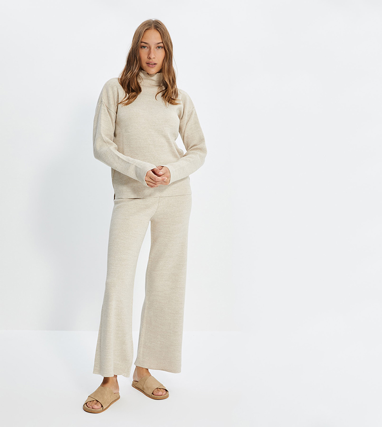 Rib knit carrot sweater on sale pants