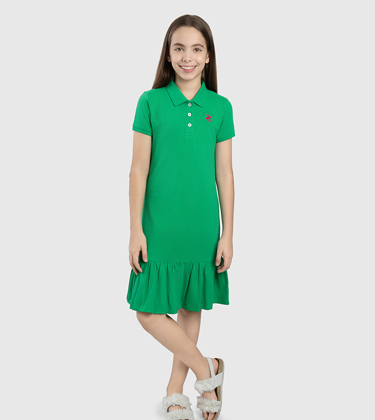 Logo Embroidered Short Sleeves T-Shirt Dress