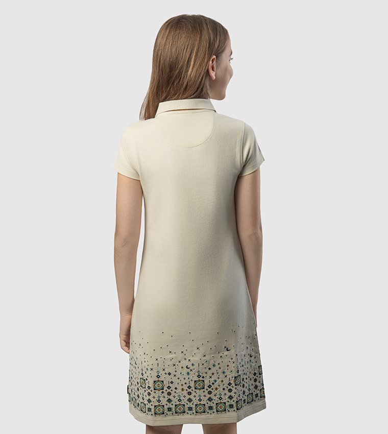 Embroidered Short Sleeves Polo Dress