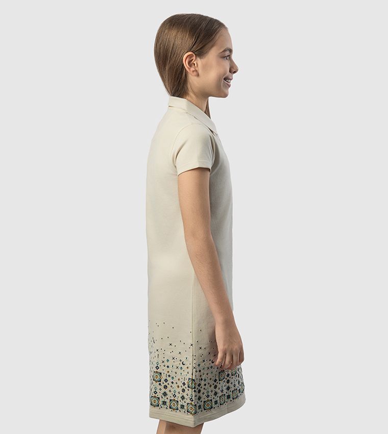 Embroidered Short Sleeves Polo Dress
