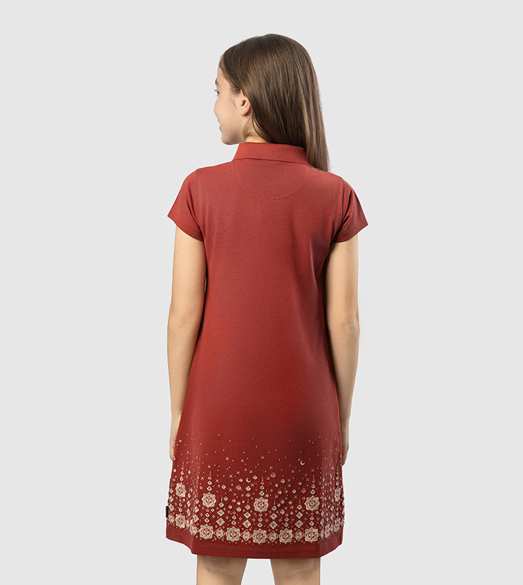 Embroidered Short Sleeves Polo Dress
