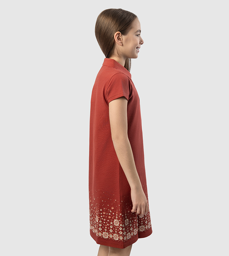 Embroidered Short Sleeves Polo Dress