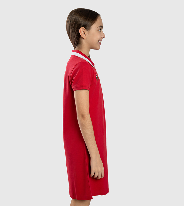 Color Block Collared T-Shirt Dress