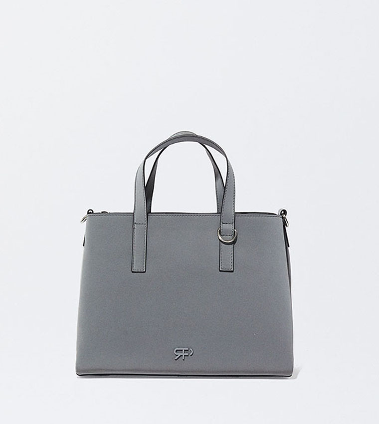 Buy Parfois Logo Detail Tote Bag In Grey 6thStreet UAE