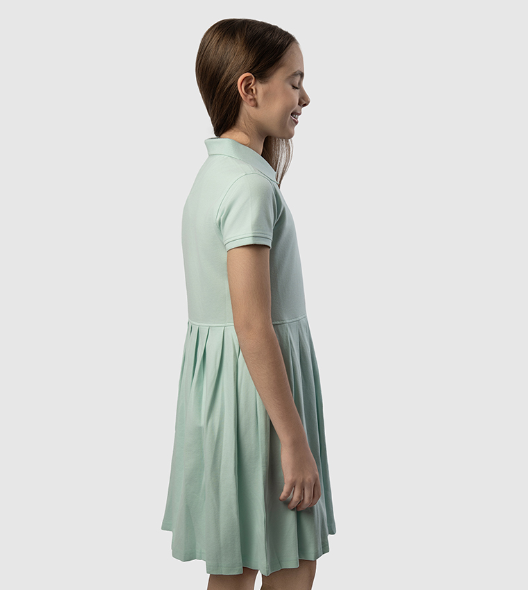Logo Detail Short Sleeves Polo Dress