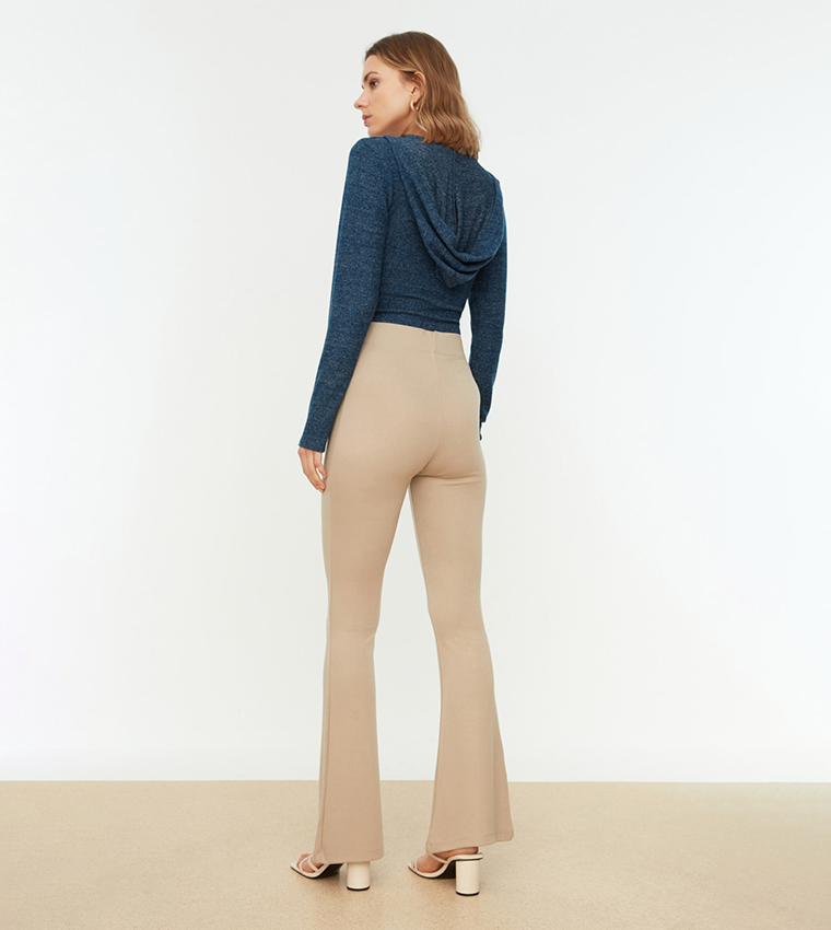 High-Rise Bootcut Trousers