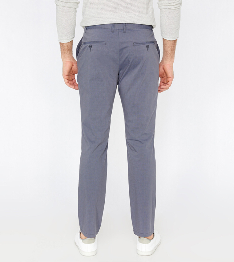 Buy Koton Solid Slim Fit Chinos In Grey 