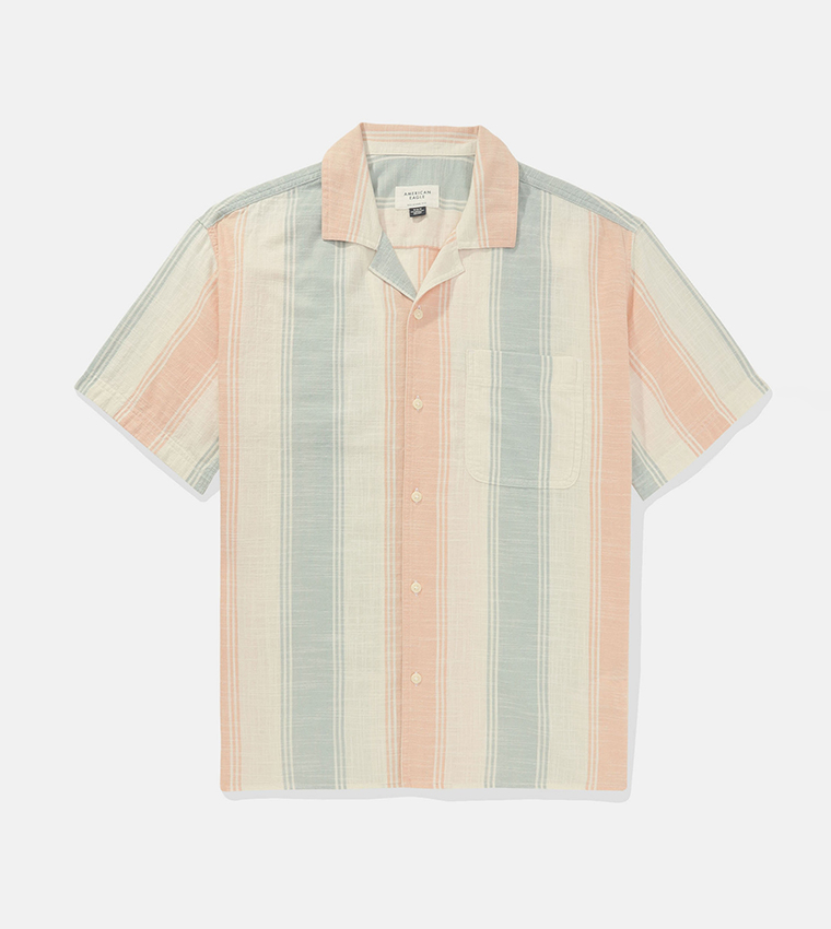 Striped Button-Up Casual Shirt