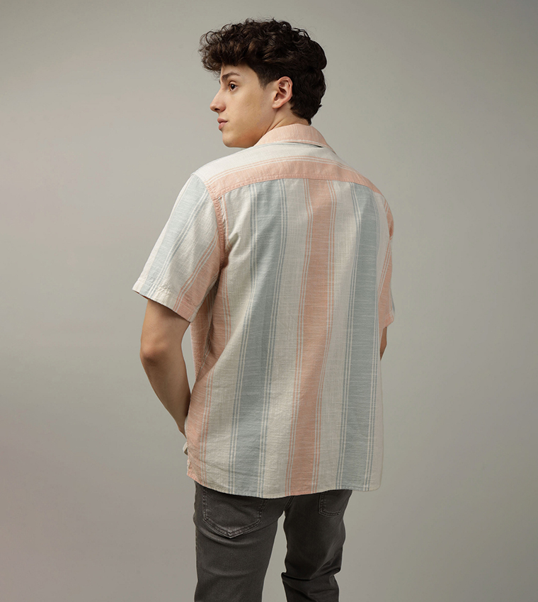 Striped Button-Up Casual Shirt