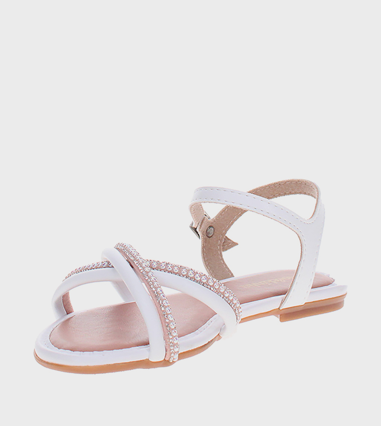 Embellished Open Toe Flat Sandals