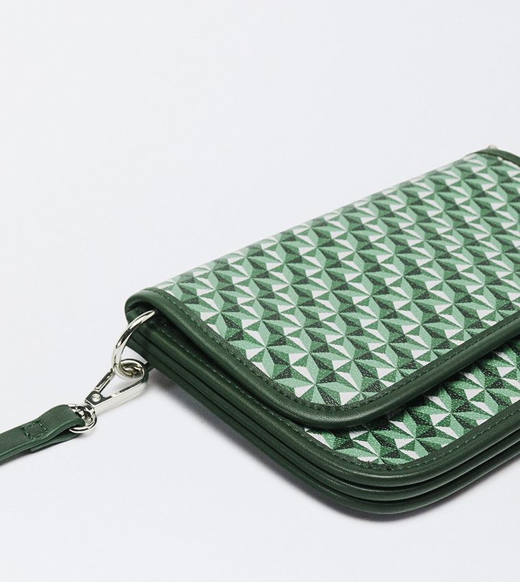 Patterned Flap Crossbody Bag