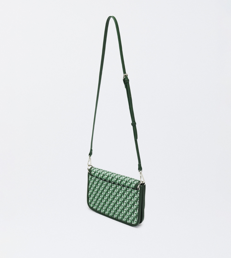 Patterned Flap Crossbody Bag