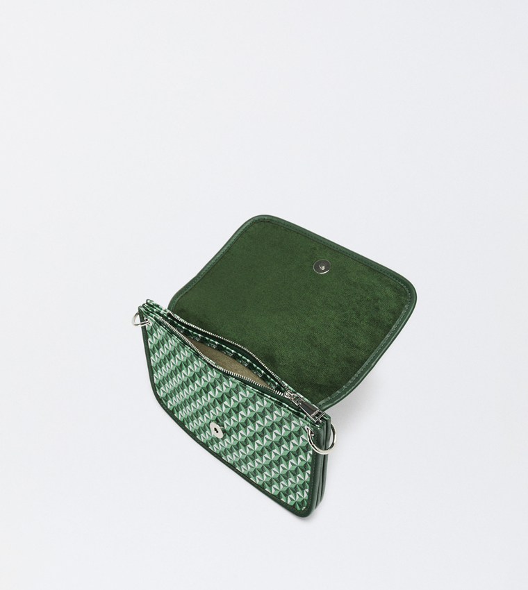 Patterned Flap Crossbody Bag
