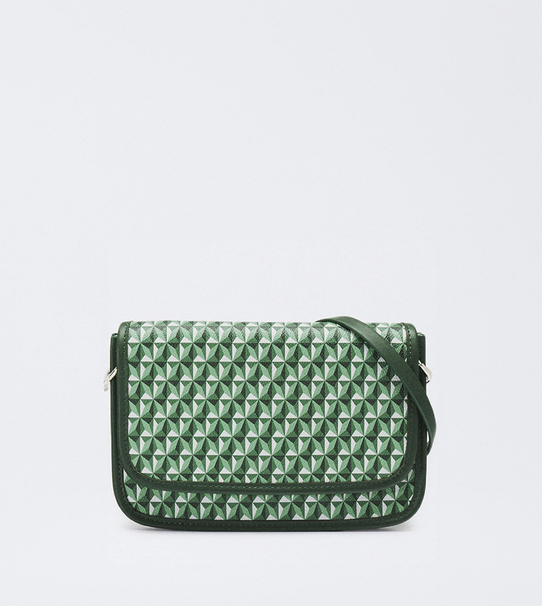 Patterned Flap Crossbody Bag