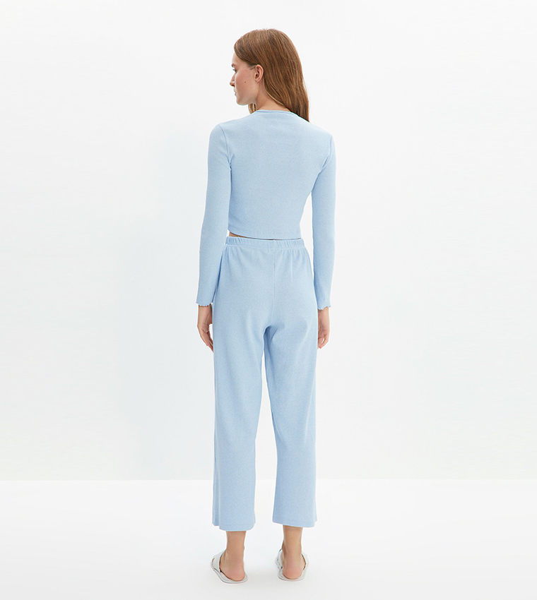 SR-SKYBLUE MOTION PRINTED NIGHT SUIT