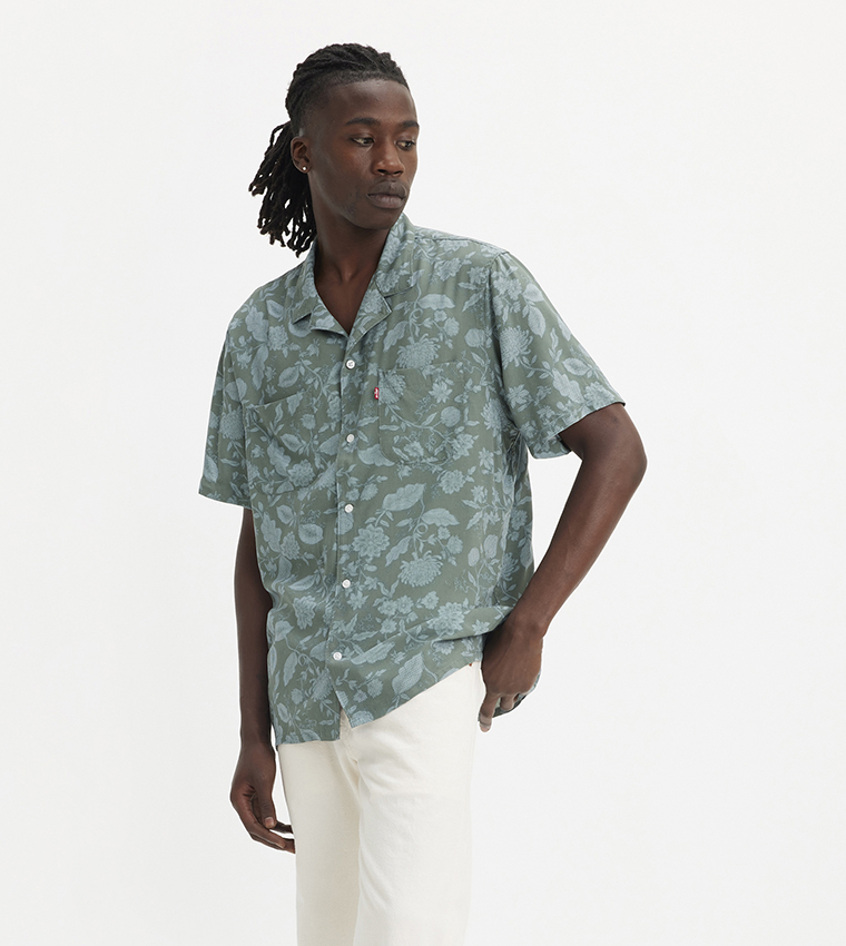 Printed Classic Camp Short Sleeves Shirt