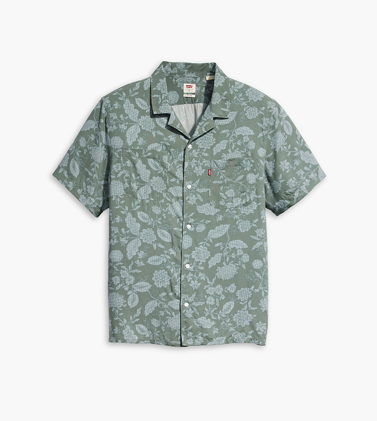 Printed Classic Camp Short Sleeves Shirt