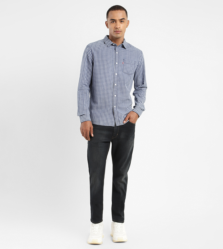 Levis blue sales check shirt