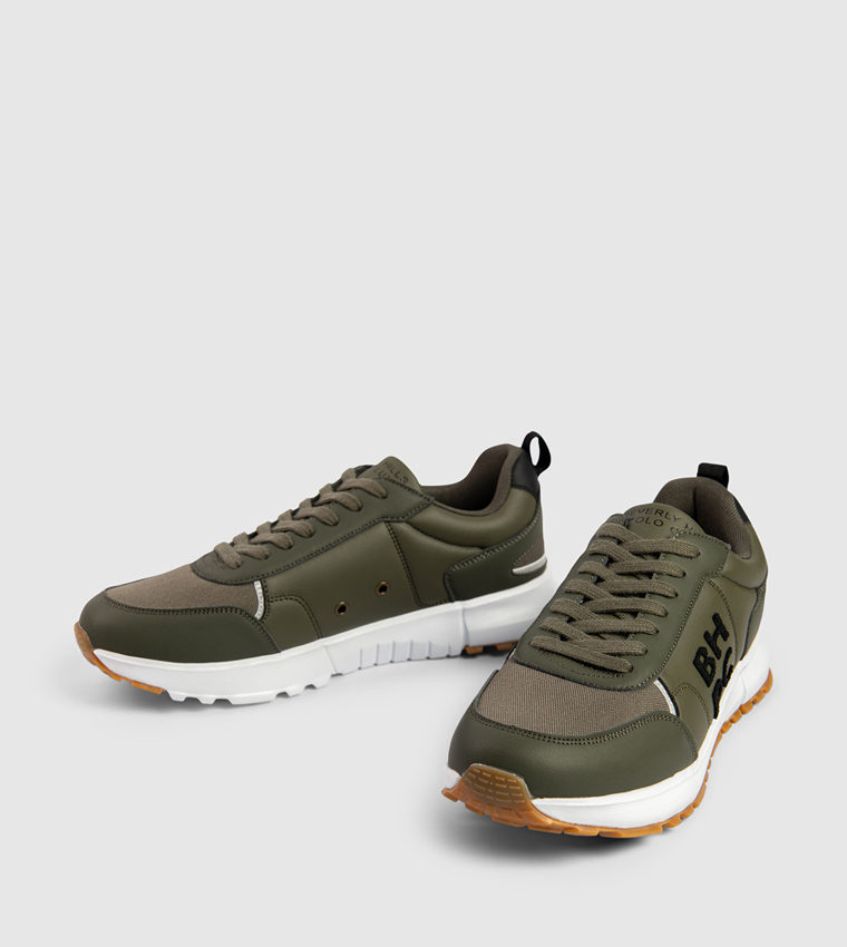 Monogram Detail Lace Up Sneakers