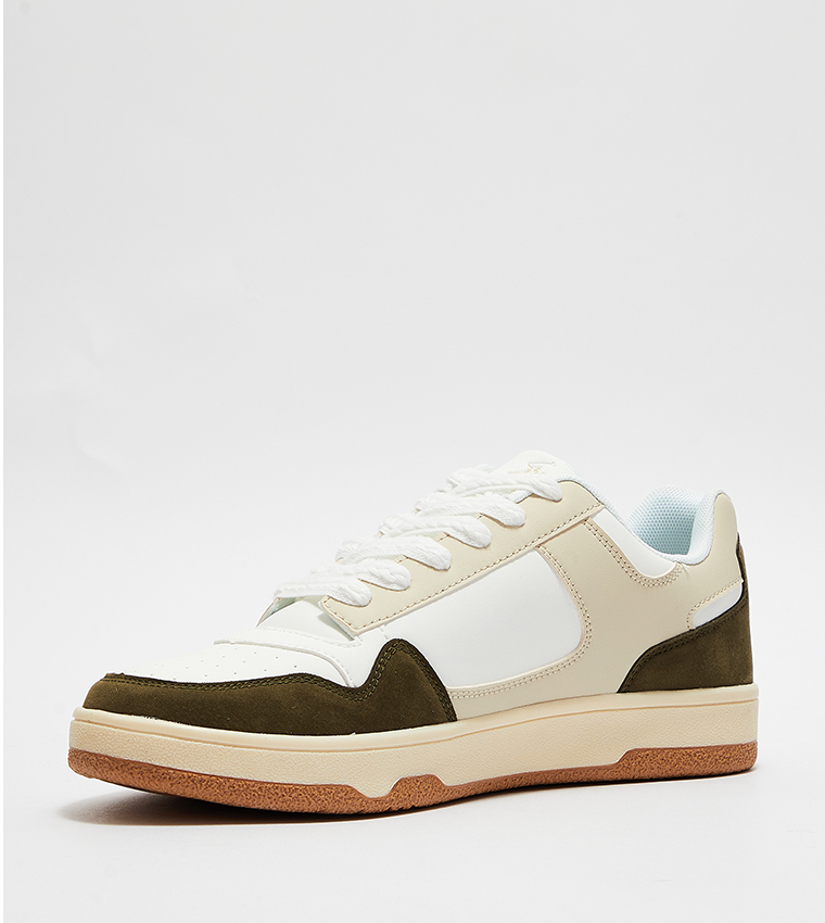 Color Block Lace-Up Sneakers