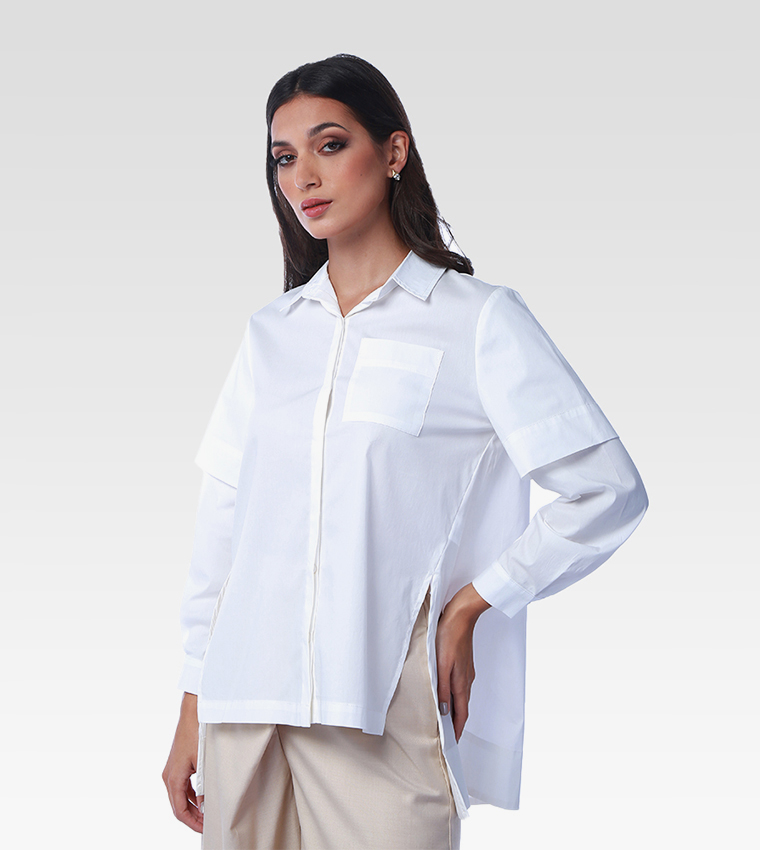High low shirts long sleeve shop
