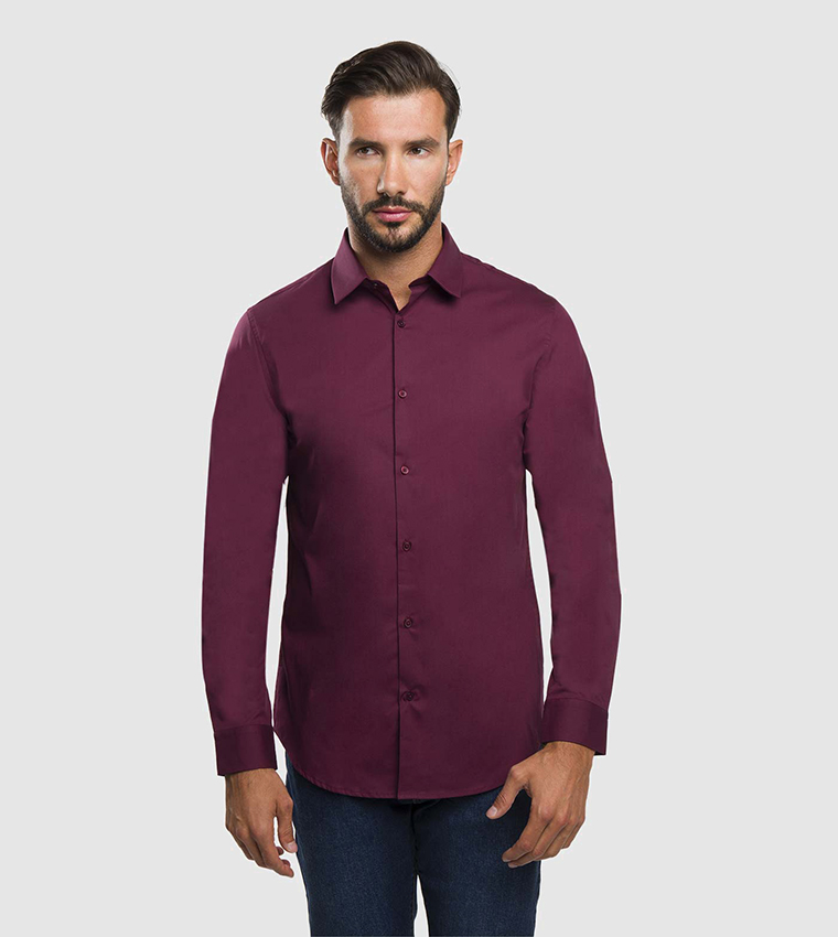 Maroon shop dress shirt