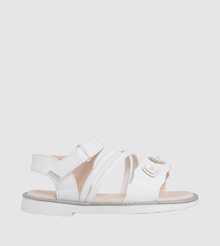 Baby girl white sandals size sale 3