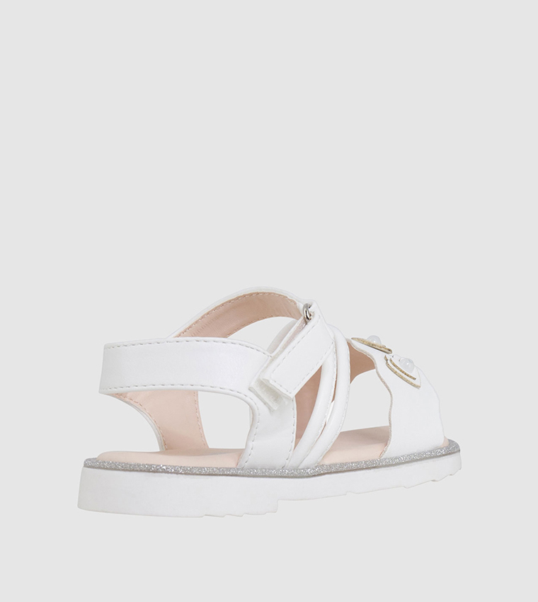 Baby girl white sandals size sale 3