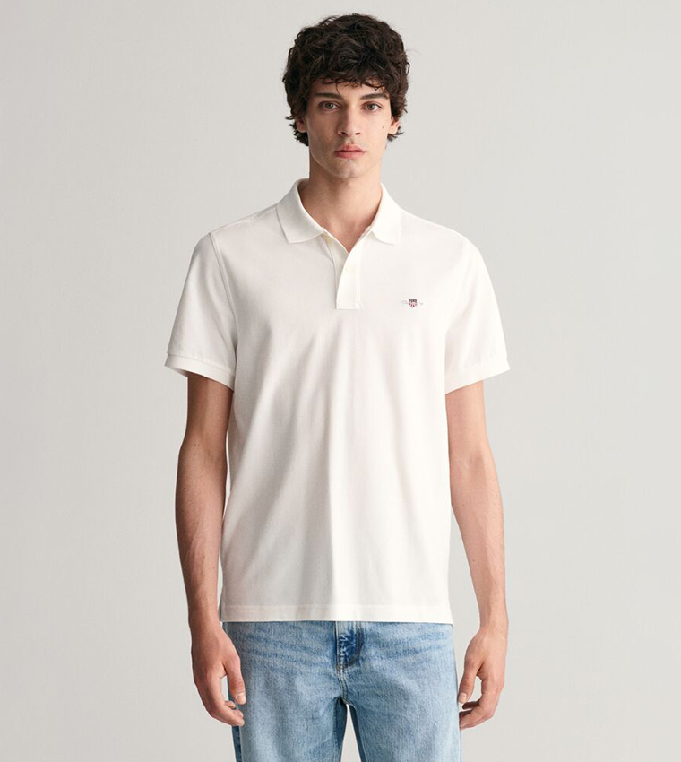 Regular Fit Shield Pique Polo T-Shirt