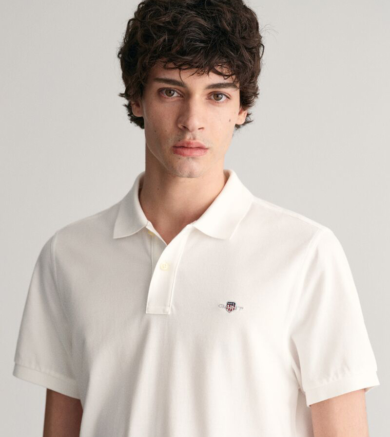 Regular Fit Shield Pique Polo T-Shirt