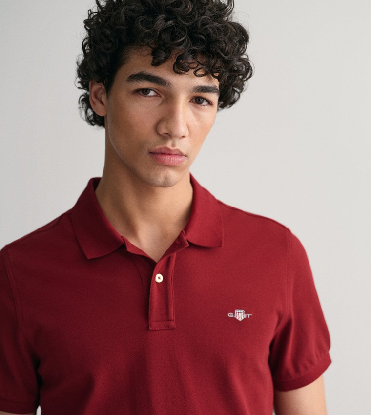 Regular Fit Shield Pique Polo T-Shirt