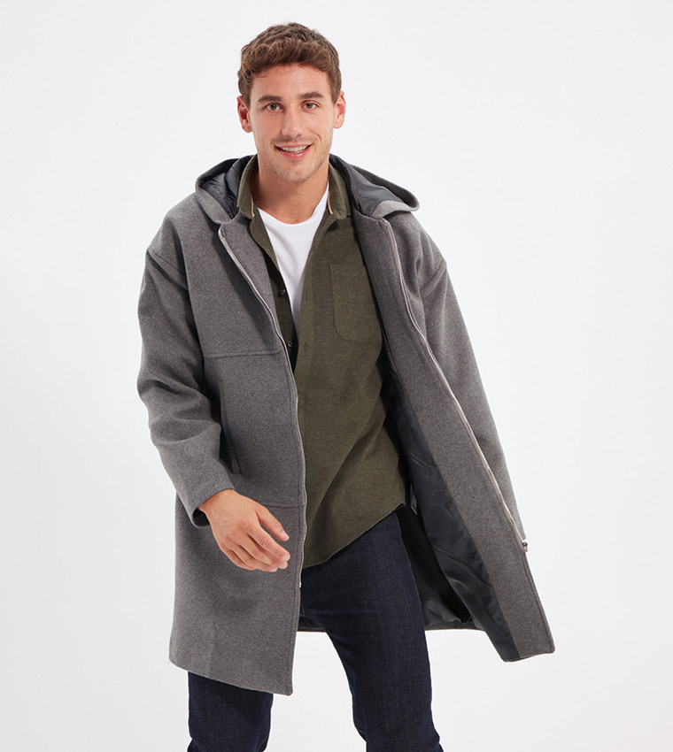 Grey oversized coat shop