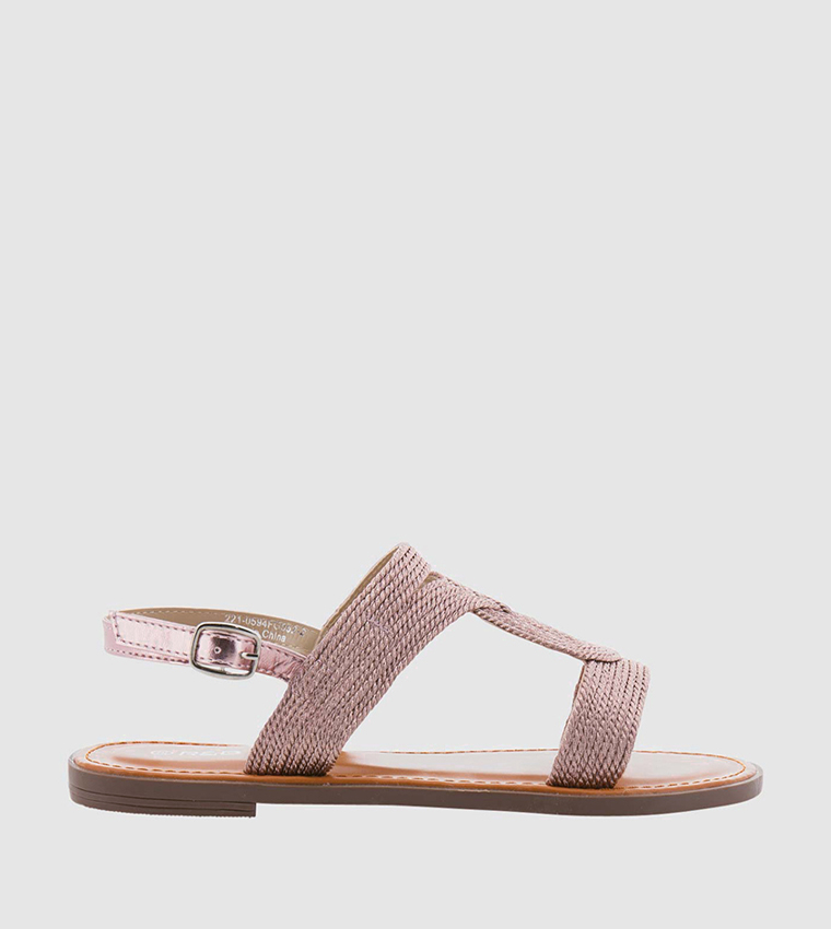 Buy R B Rope Strap Flat Sandals In Gold 6thStreet UAE