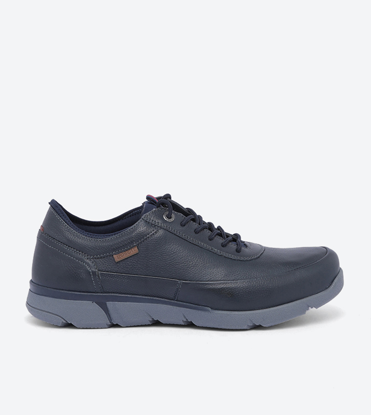 Leather Casual Shoes For Men - Cobalt