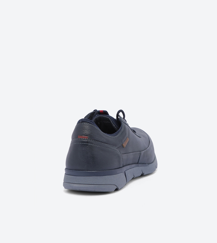 Leather Casual Shoes For Men - Cobalt