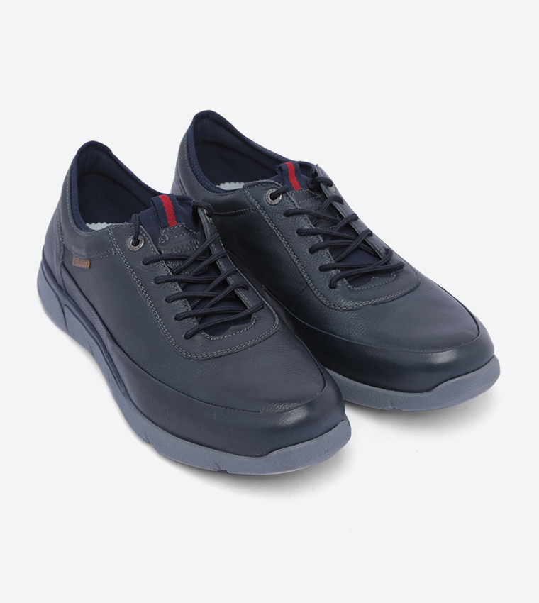 Leather Casual Shoes For Men - Cobalt