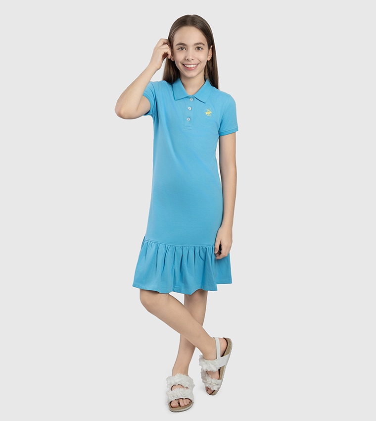 Logo Embroidered Short Sleeves T-Shirt Dress