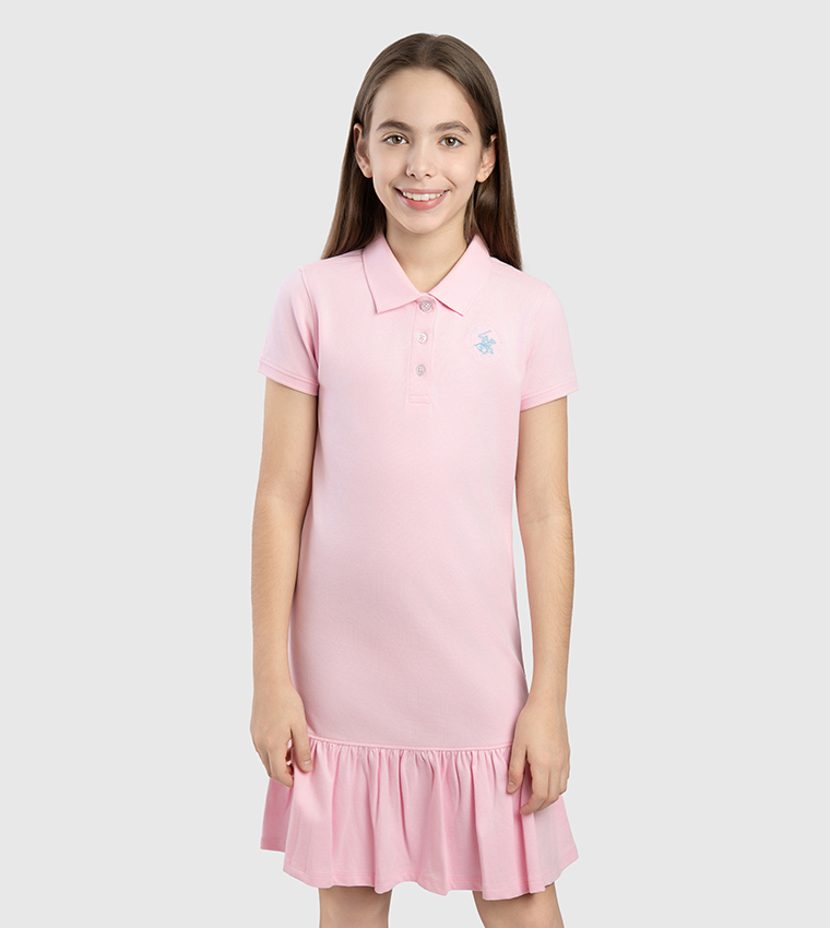 فستان تيشيرت كم قصير بشعار مطرز 