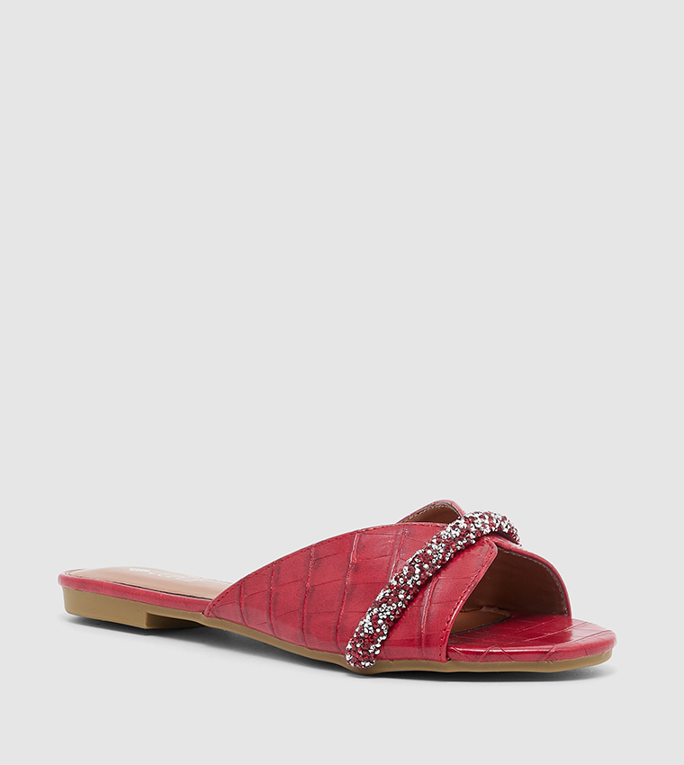 Trendy slide sandals sale