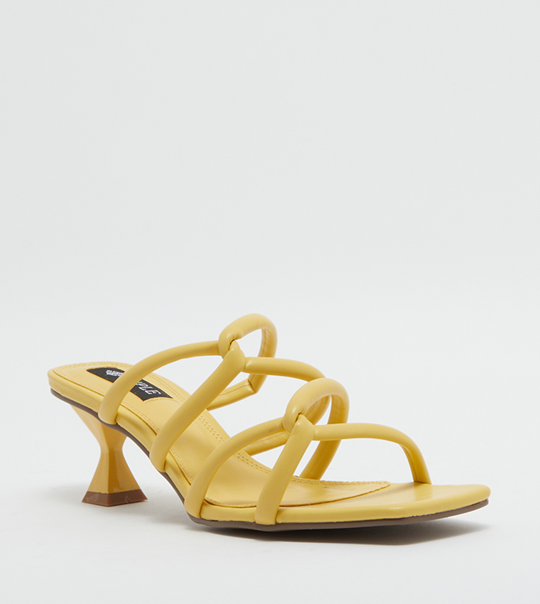 Yellow strappy shoes best sale