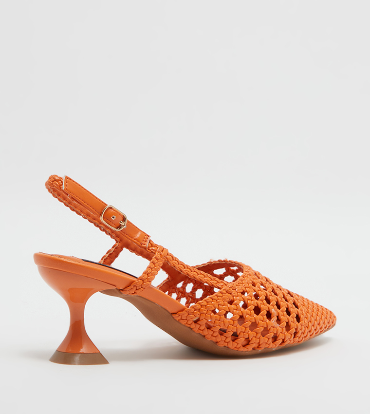 Orange sling cheap back shoes